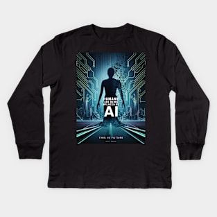 Humans vs AI Kids Long Sleeve T-Shirt